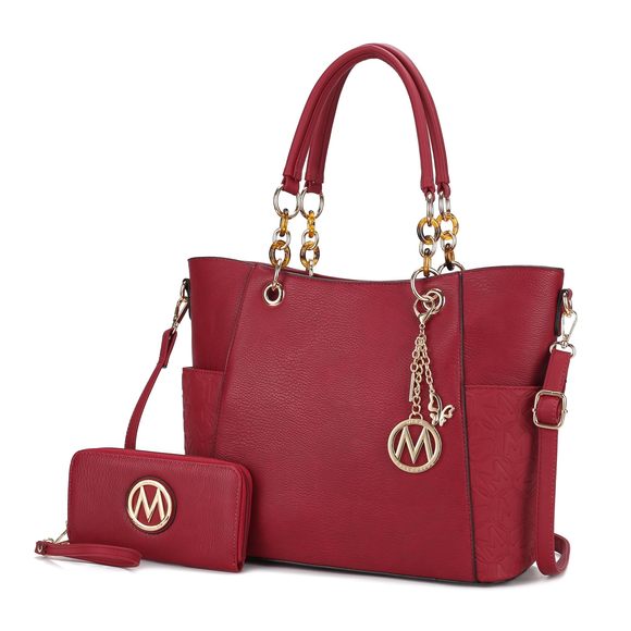 Tote Bag, Handbag Set With Wallet-Top-Handle- Vegan Leather Purse :'D - Picture 1 of 7